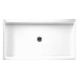 60.375-in D x 34.188-in W x 5.5-in H Solid Surface Shower Base in White
