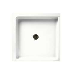 36.063-in D x 36.063-in W x 5.5-in H Solid Surface Shower Base in White