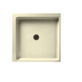 Solid Surface 36-in x 36-in Double Threshold Shower Base with Center Drain