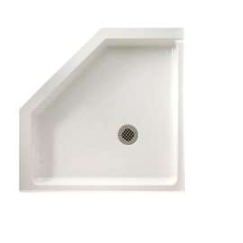 38.125-in D x 38.125-in W x 5.5-in H Solid Surface Shower Base in White