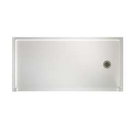 30.1875-in D x 60.375-in W x 4.1875-in H Veritek Shower Base with Right-Hand Drain in White