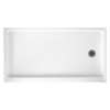 32-in D x 60-in W x 4.3125-in H Veritek Shower Base with Right-Hand Drain in White