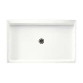 34.188-in D x 54.375-in W x 5.5-in H Solid Surface Shower Base in Tahiti White