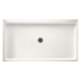 60.375-in D x 34.188-in W x 5.5-in H Solid Surface Shower Base in Tahiti Ivory