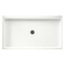 60.375-in D x 34.188-in W x 5.5-in H Solid Surface Shower Base in Tahiti White