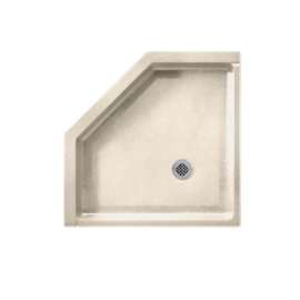 38.125-in D x 38.125-in W x 5.5-in H Solid Surface Shower Base in Tahiti Sand