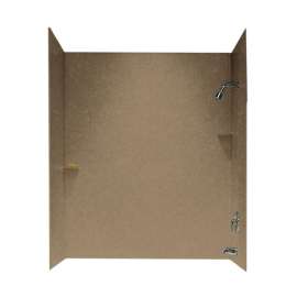 SS-60-3-091 30-in D x 60-in W x 60-in H Solid Surface Bathtub Wall Kit in Barley
