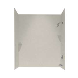 SS-60-3-121 30-in D x 60-in W x 60-in H Solid Surface Bathtub Wall Kit in Glacier