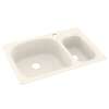 33-in D x 22-in W x 9.75-in H Solid Surface Dual Mount Double Bowl Kitchen Sink with 1-Hole in Baby's Breath