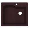 QZSB-2522-170 25-in D x 22-in W x 9.5-in H Granite Dual Mount Single Bowl Kitchen Sink with 1-Hole in Espresso