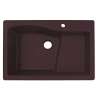 33-in D x 22-in W x 5.625-in H Granite Dual Mount Single Bowl Kitchen Sink with 1-Hole in Espresso