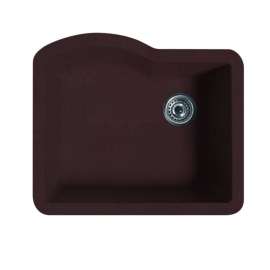 24-in D x 21-in W x 9.5-in H Granite Undermount Single Bowl Kitchen Sink with 1-Hole in Espresso