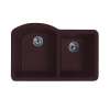 32-in D x 21-in W x 9.5-in H Granite Undermount Double Bowl Kitchen Sink with 1-Hole in Espresso
