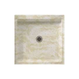 36.375-in D x 36.188-in W x 5.5-in H Solid Surface Shower Base in Cloud White