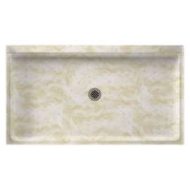 60.375-in D x 34.188-in W x 5.5-in H Solid Surface Shower Base in Cloud White