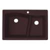 33-in D x 22-in W x 5.625-in H Granite Dual Mount Double Bowl Kitchen Sink with 1-Hole in Espresso