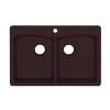 33-in D x 22-in W x 9.063-in H Granite Dual Mount Double Bowl Kitchen Sink with 1-Hole in Espresso