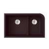 31.875-in D x 19.375-in W x 9.5-in H Granite Undermount Double Bowl Kitchen Sink with 1-Hole in Espresso