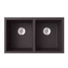 31.875-in D x 19.25-in W x 9.5625-in H Granite Undermount Double Bowl Kitchen Sink with 1-Hole in Nero