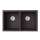 31.875-in D x 19.25-in W x 9.5625-in H Granite Undermount Double Bowl Kitchen Sink with 1-Hole in Nero, QUSQ-3322-077