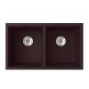 31.875-in D x 19.25-in W x 9.5625-in H Granite Undermount Double Bowl Kitchen Sink with 1-Hole in Espresso