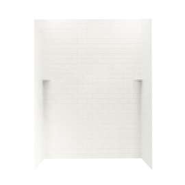 36-in D x 62-in W x 72-in H Solid Surface Shower Wall Kit in Tahiti White