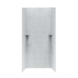 36-in D x 36-in W x 72-in H Solid Surface Shower Wall Kit in Tahiti Gray