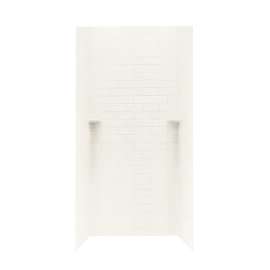 36-in D x 36-in W x 72-in H Solid Surface Shower Wall Kit in Tahiti Ivory