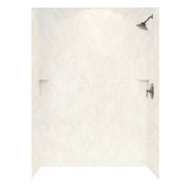 36-in D x 62-in W x 72-in H Solid Surface Bath Wall Surround in Cloud White