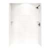 36-in D x 62-in W x 96-in H Solid Surface Bath Wall Surround in Tahiti White