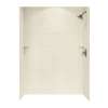 36-in D x 62-in W x 96-in H Solid Surface Bath Wall Surround in Bone