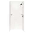 36-in D x 36-in W x 96-in H Solid Surface Bath Wall Surround in Tahiti White