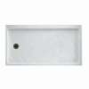 30.1875-in D x 60.375-in W x 4.1875-in H Solid Surface Shower Base with Left-Hand Drain in Ice