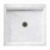32.375-in D x 32.375-in W x 5.5-in H Solid Surface Shower Base in Ice