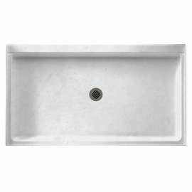 34.188-in D x 54.375-in W x 5.5-in H Solid Surface Shower Base in Tundra