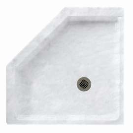36.125-in D x 36.125-in W x 5.5-in H Solid Surface Shower Base in Ice