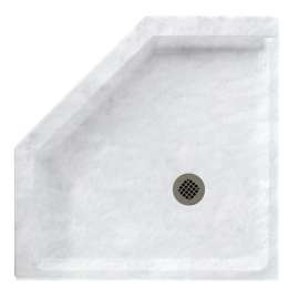 38.125-in D x 38.125-in W x 5.5-in H Solid Surface Shower Base in Ice