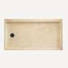 32-in D x 60-in W x 4.3125-in H Solid Surface Shower Base with Left-Hand Drain in Golden Steppe