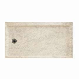 32-in D x 60-in W x 4.3125-in H Solid Surface Shower Base with Left-Hand Drain in Mountain Haze