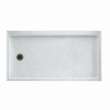 32-in D x 60-in W x 4.3125-in H Solid Surface Shower Base with Left-Hand Drain in Ice
