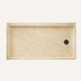 32-in D x 60-in W x 4.3125-in H Solid Surface Shower Base with Right-Hand Drain in Golden Steppe