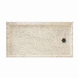 32-in D x 60-in W x 4.3125-in H Solid Surface Shower Base with Right-Hand Drain in Mountain Haze