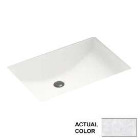 22-in W x 16-in D x 6.25-in H Solid Surface Undermount Bathroom Sink in Ice