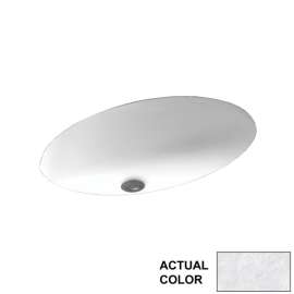 19.625-in W x 16-in D x 5.625-in H Solid Surface Undermount Bathroom Sink in Ice