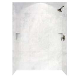 36-in D x 62-in W x 72-in H Solid Surface Bath Wall Surround in Ice