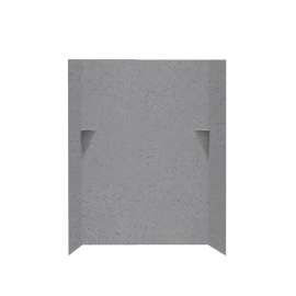 36-in D x 48-in W x 72-in H Solid Surface Shower Wall Kit in Gray Glass