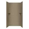 36-in D x 48-in W x 96-in H Solid Surface Shower Wall Kit in Caramel Glass