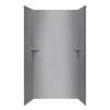 36-in D x 48-in W x 96-in H Solid Surface Shower Wall Kit in Gray Glass