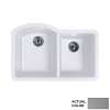 32-in D x 21-in W x 9.5-in H Granite Undermount Double Bowl Kitchen Sink with 1-Hole in Metallico