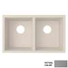 31.875-in D x 19.25-in W x 9.5625-in H Granite Undermount Double Bowl Kitchen Sink with 1-Hole in Metallico